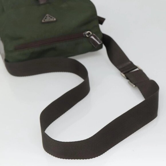 PRADA Shoulder Bag Nylon Khaki Silver Auth - Picture 5 of 16